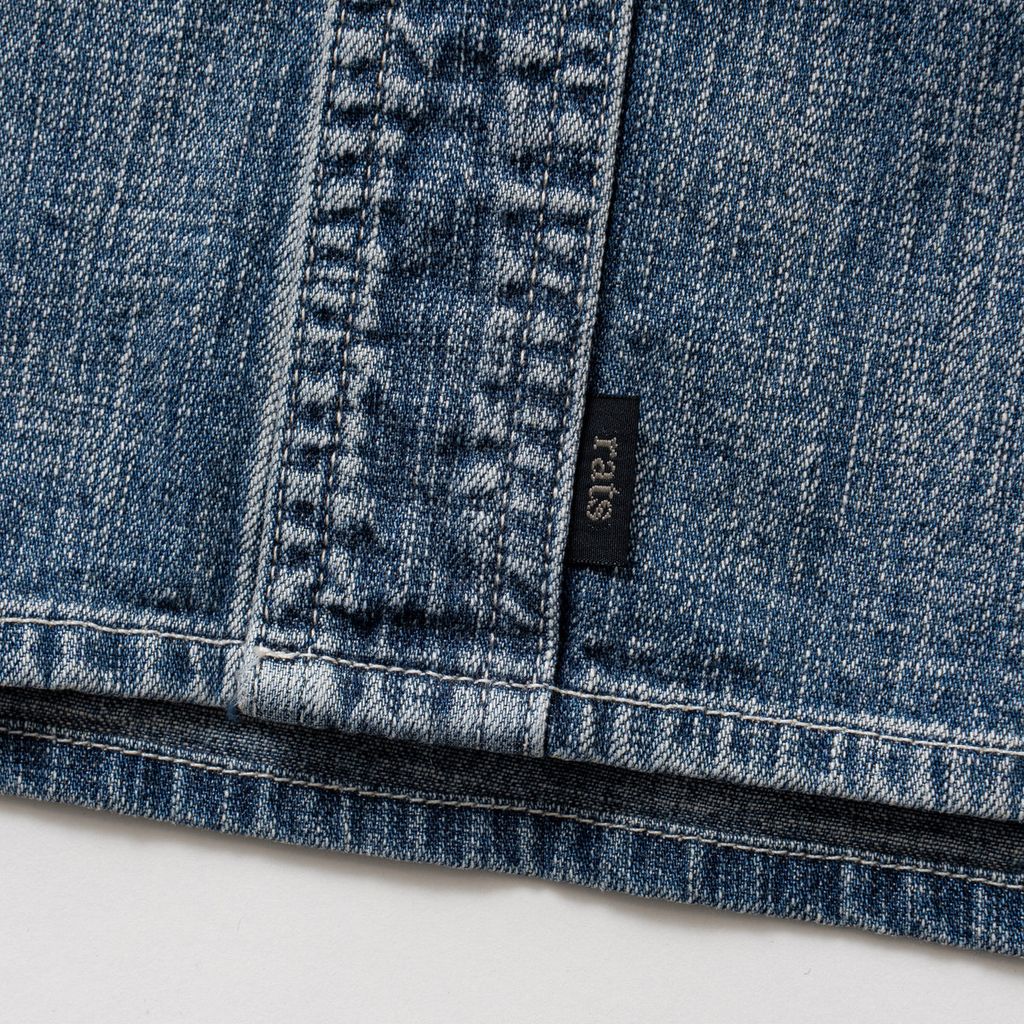 RATS STAND COLLAR DENIM SHIRT