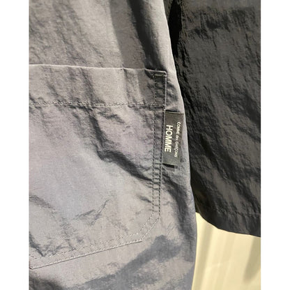 COMME des GARCONS HOMME NYLON TUSSER HALF SLEEVE SHIRT（NAVY）