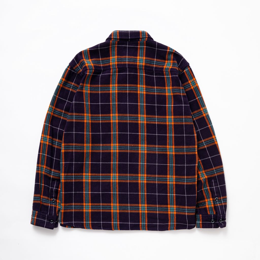 RATS COTTON FLANNEL NAVY CHECK SHIRT