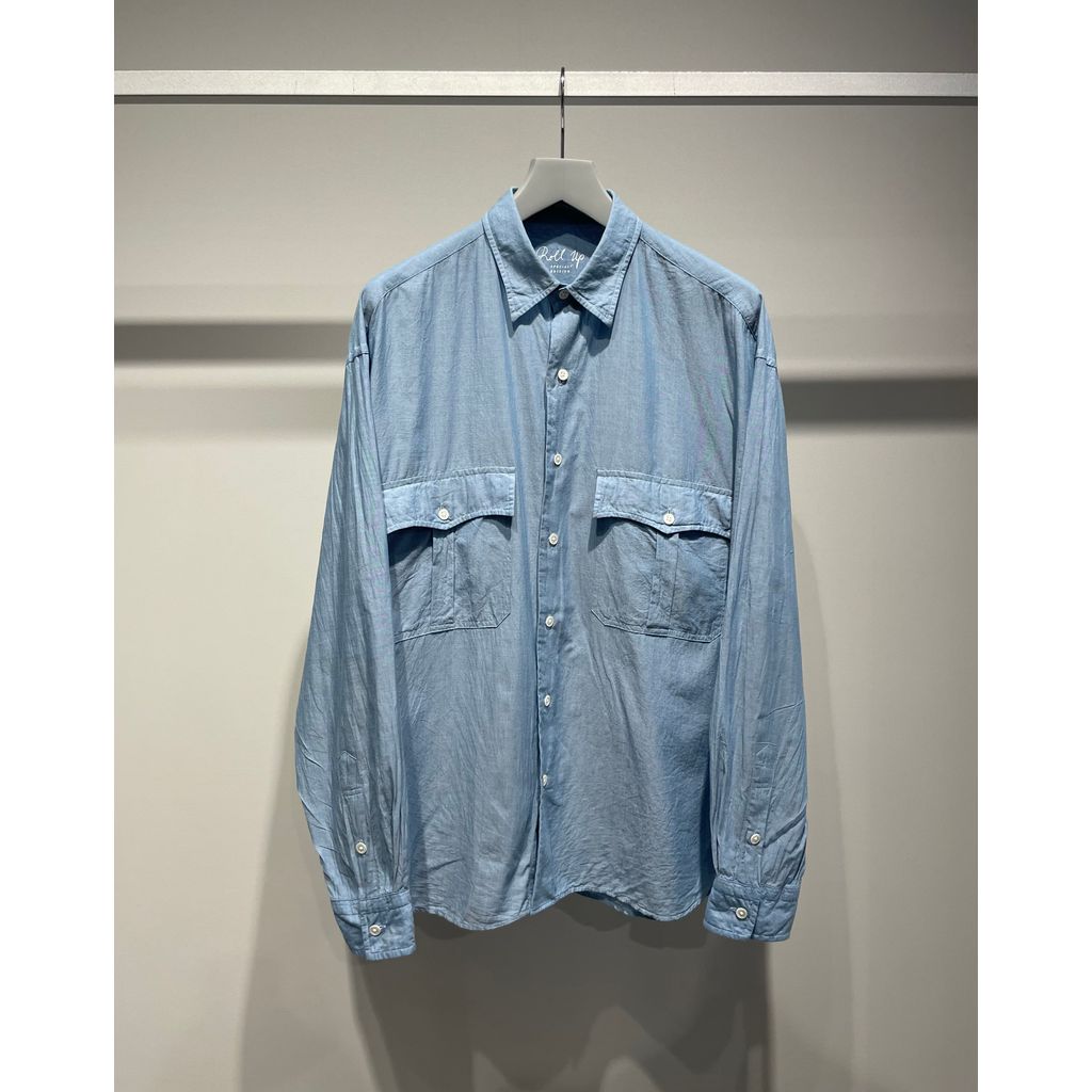 PORTER CLASSIC ROLL UP CHAMBRAY SHIRT
