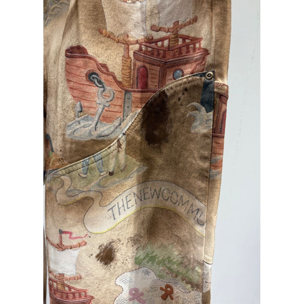 FAF NEW COMMUNE DART BAGGY DENIM (Print)