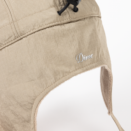 Dime Cursive Earflap Cap  Black