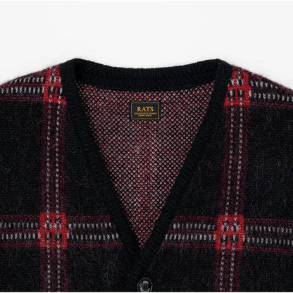 RATS MOHAIR CHECK CARDIGAN