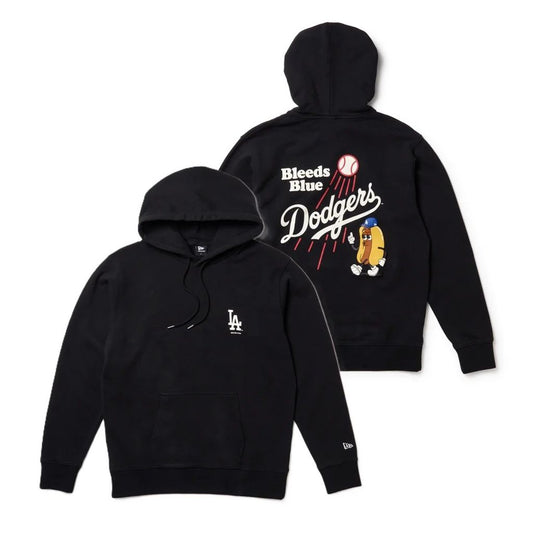 NEW ERA スウェット プルオーバー フーディー ロサンゼルス・ドジャース Bleeds Blue Hot Dog ブラック 15129290