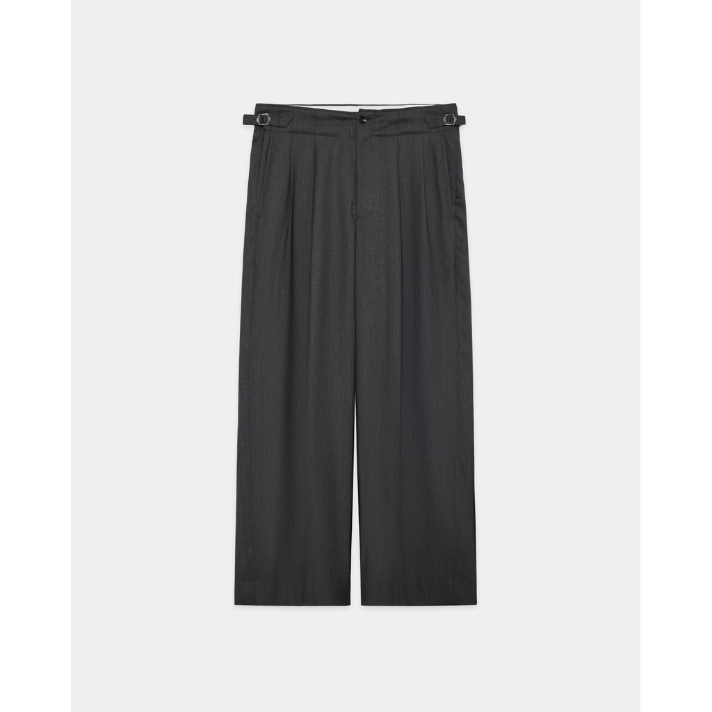 marka 2/60 Wool Tropical Melange / Double Pleated Military Trousers