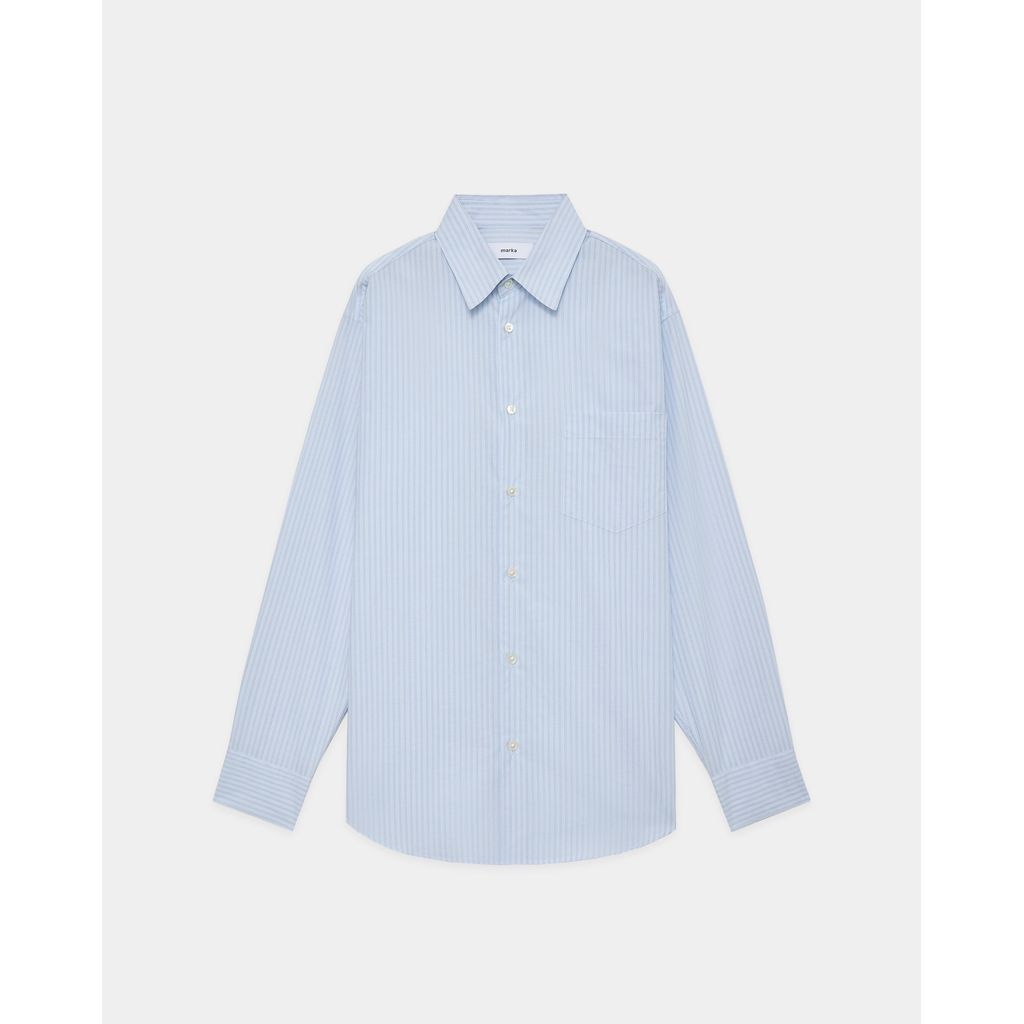 marka Organic Cotton Stripe Regular Collar Shirt M26A05SH01C