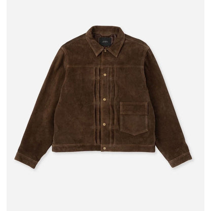 SATURDAYS NEW YORK CITY Emil Type-1 Suede Leather Jacket Brown