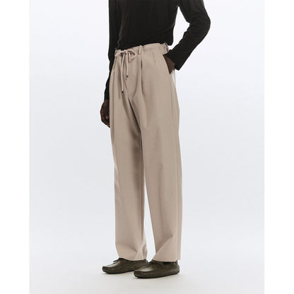MARKAWARE Organic Cotton Gabardine Double Pleated Easy Trousers