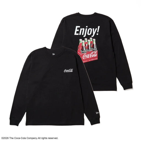 NEW ERA  長袖 ウォッシュド コットン Tシャツ Coca-Cola コカ･コーラ ブラック