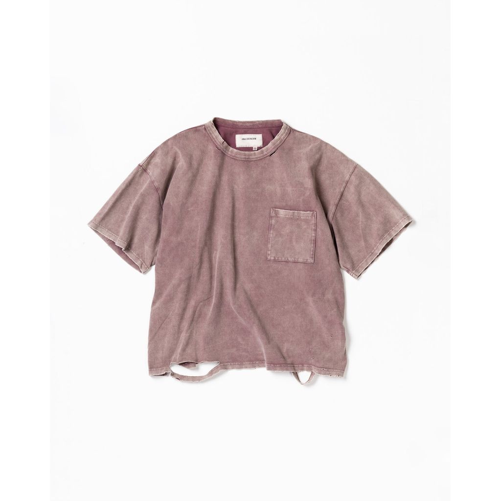ANACHRONORM MOSS STITCH DAMAGED POCKET S/S T-S