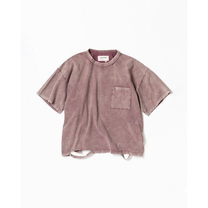 ANACHRONORM MOSS STITCH DAMAGED POCKET S/S T-S