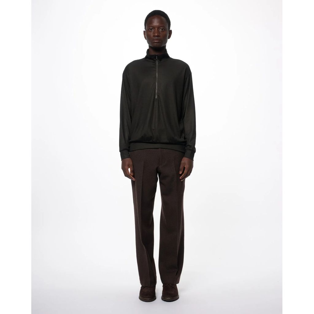 marka  Super 100s Washable Wool Jersey / Half-Zip Stand