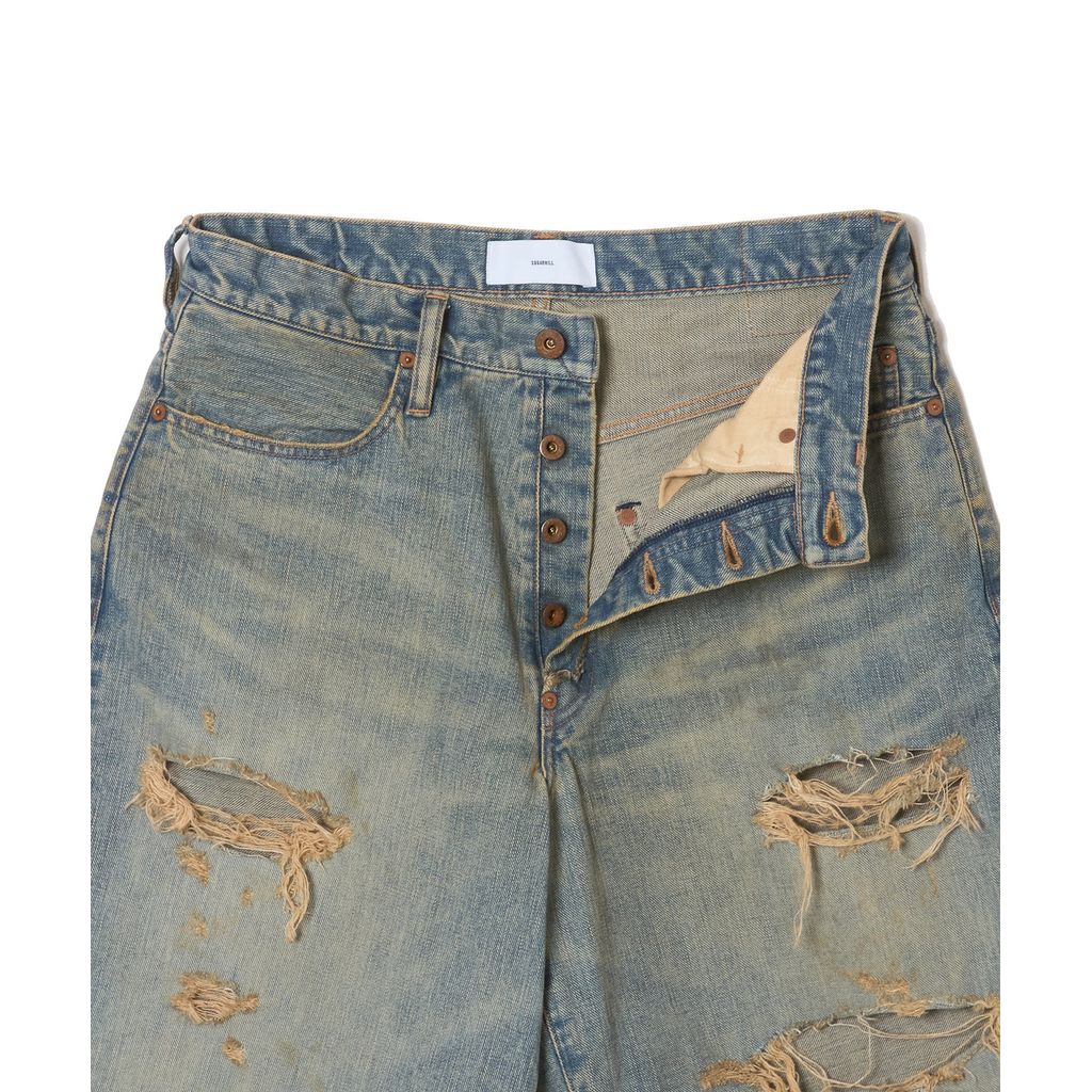 SUGARHILL  DAMAGED MODERN DENIM PANTS SHORTS