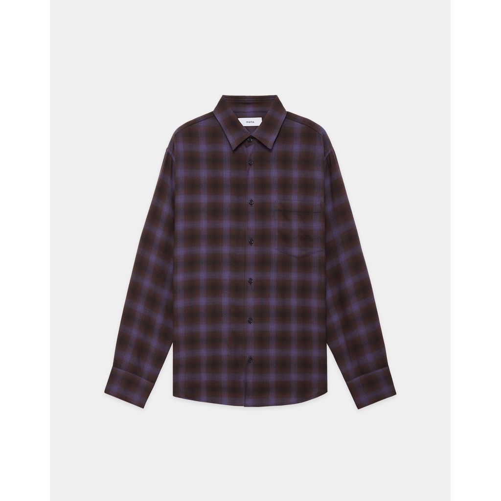 marka  Super 140’s 2/96 Wool Viyella Regular Collar Shirt