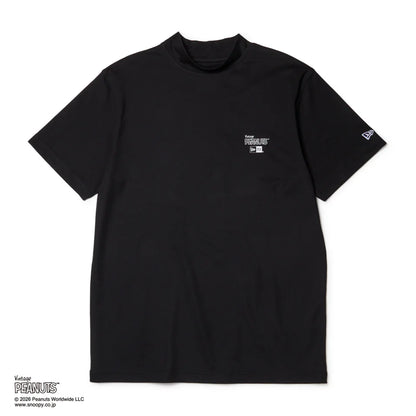 NEW ERA 半袖 ミッドネック Tシャツ Vintage PEANUTS ピーナッツ GOLF Circle ロゴ ブラック