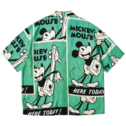 PORTER CLASSIC DISNEY VP / PC ALOHA COLLECTION ALOHA SHIRT / MICKEY & GUITAR