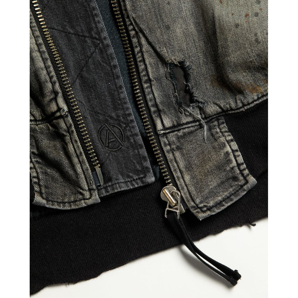 ANACHRONORMAN396-R HARD REMAKED DUAL DENIM MA-1 BLACK (REMAKE)