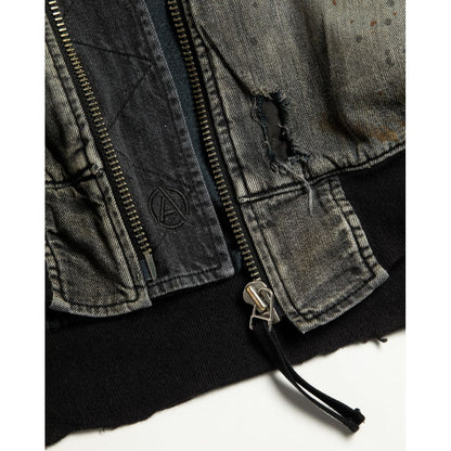 ANACHRONORMAN396-R HARD REMAKED DUAL DENIM MA-1 BLACK (REMAKE)