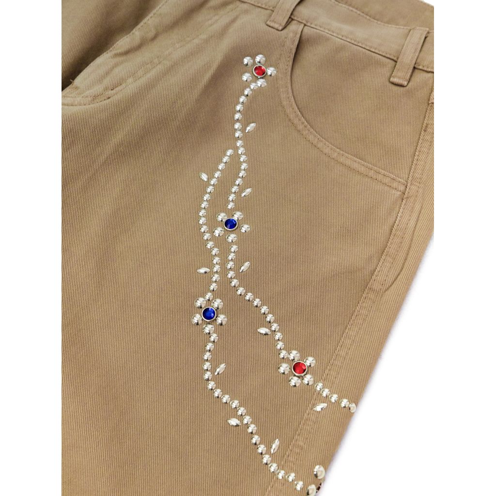 VANDY THE PINK Cotton Twill Stud Pants