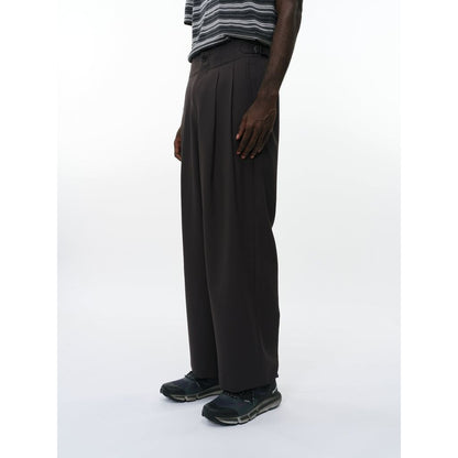 marka Recycled Polyester Non-Mulesed Wool Gabardine Two Tuck Military Trousers