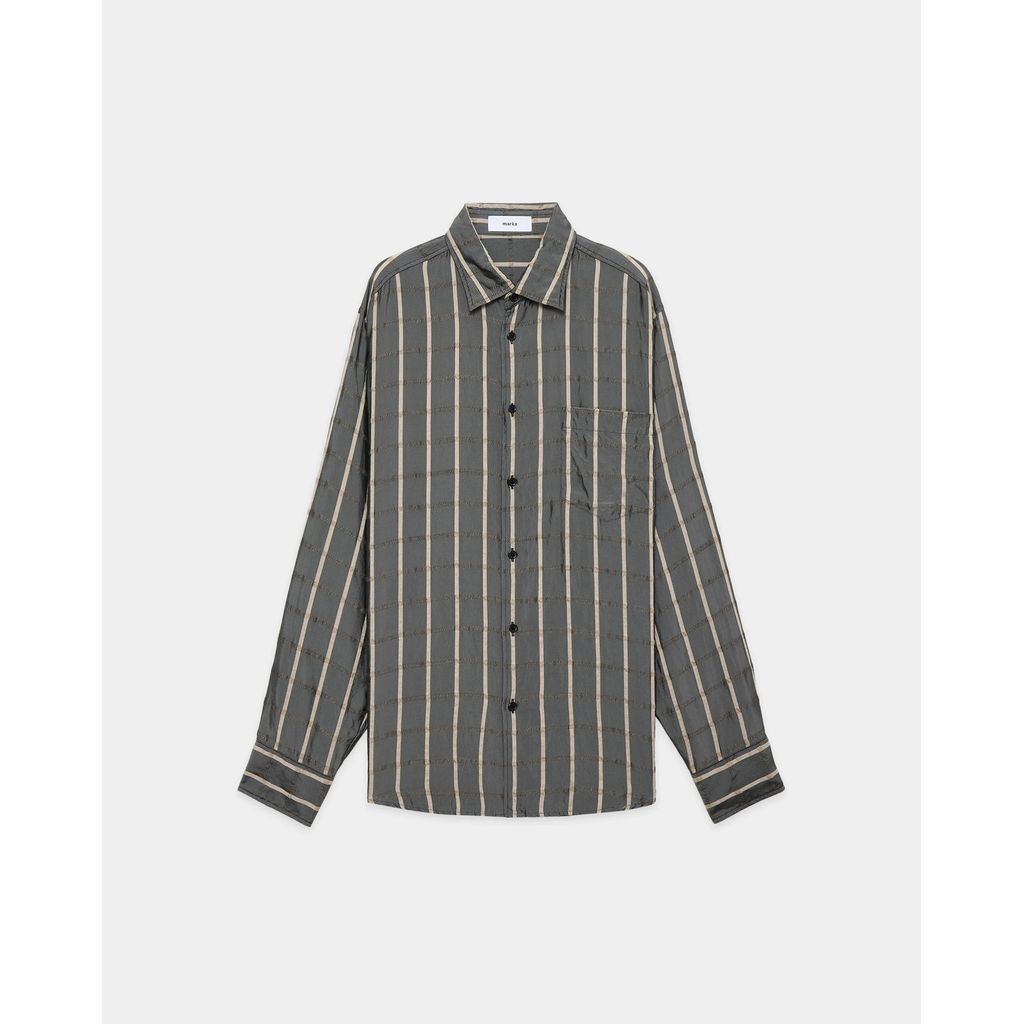 marka Cupra/Wool Twill / Semi Spread Collar Shirt