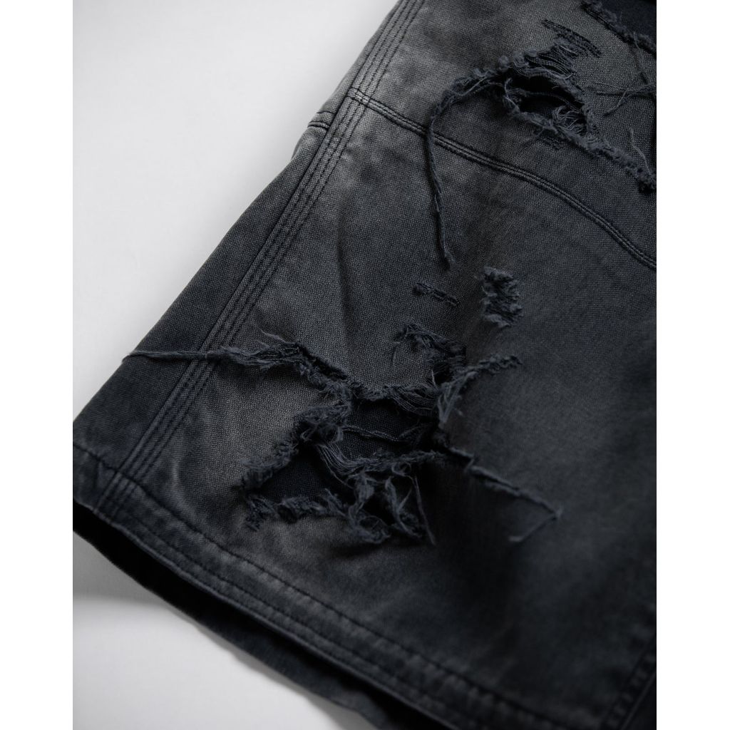 ANACHRONORM DOUBLE KNEE DAMAGED PAINTER SHORT PANTS