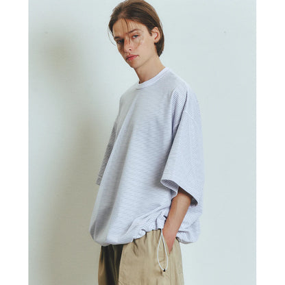 is-ness BALLOON BORDER LAYERED MESH T-SHIRT