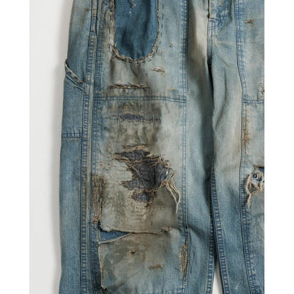 ANACHRONORM REMAKED DOUBLEKNEE DENIM PAINTER PANTS INDIGO (REMAKE)