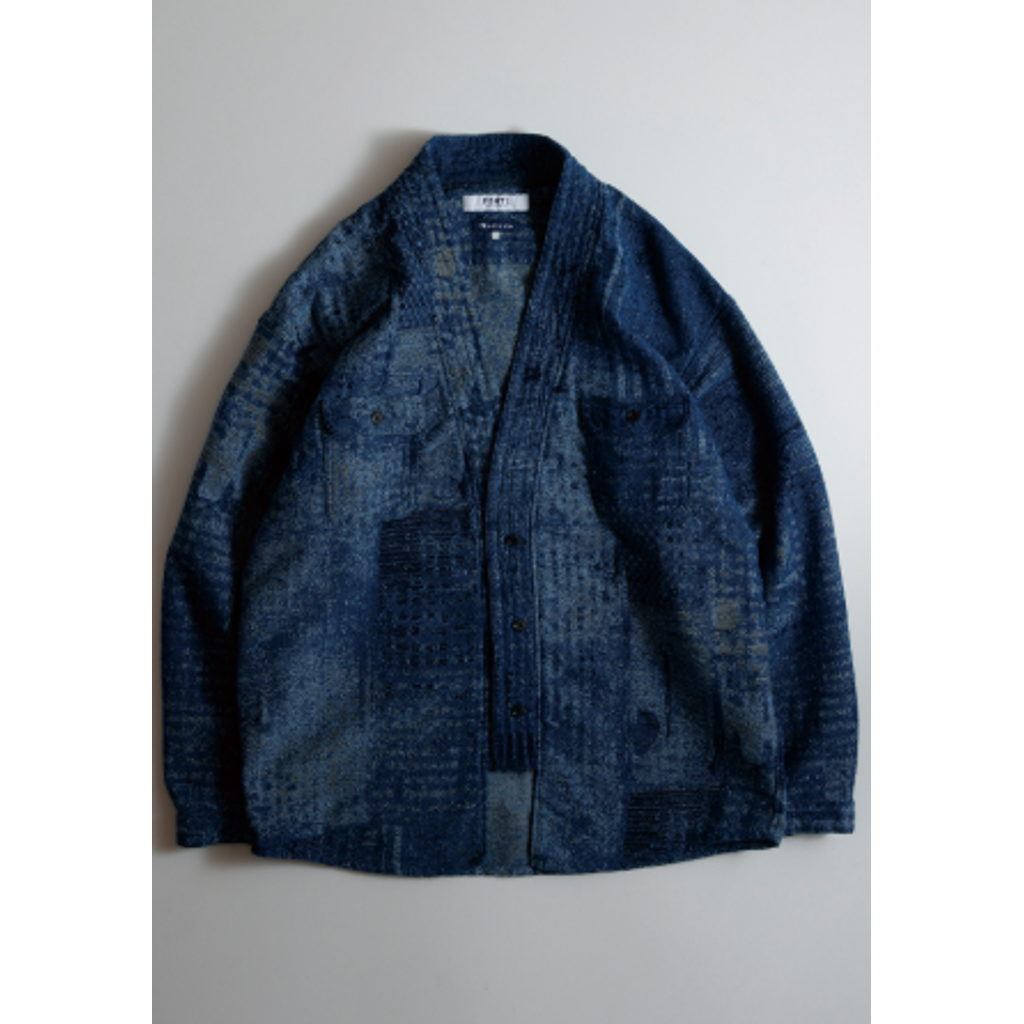 FDMTL BORO JAQUARD HAORI SHIRT RINSE