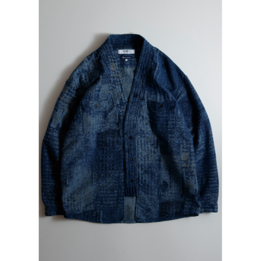 FDMTL BORO JAQUARD HAORI SHIRT RINSE