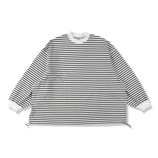 is-ness BALLOON STRIPES LONG SLEEVE T SHIRT