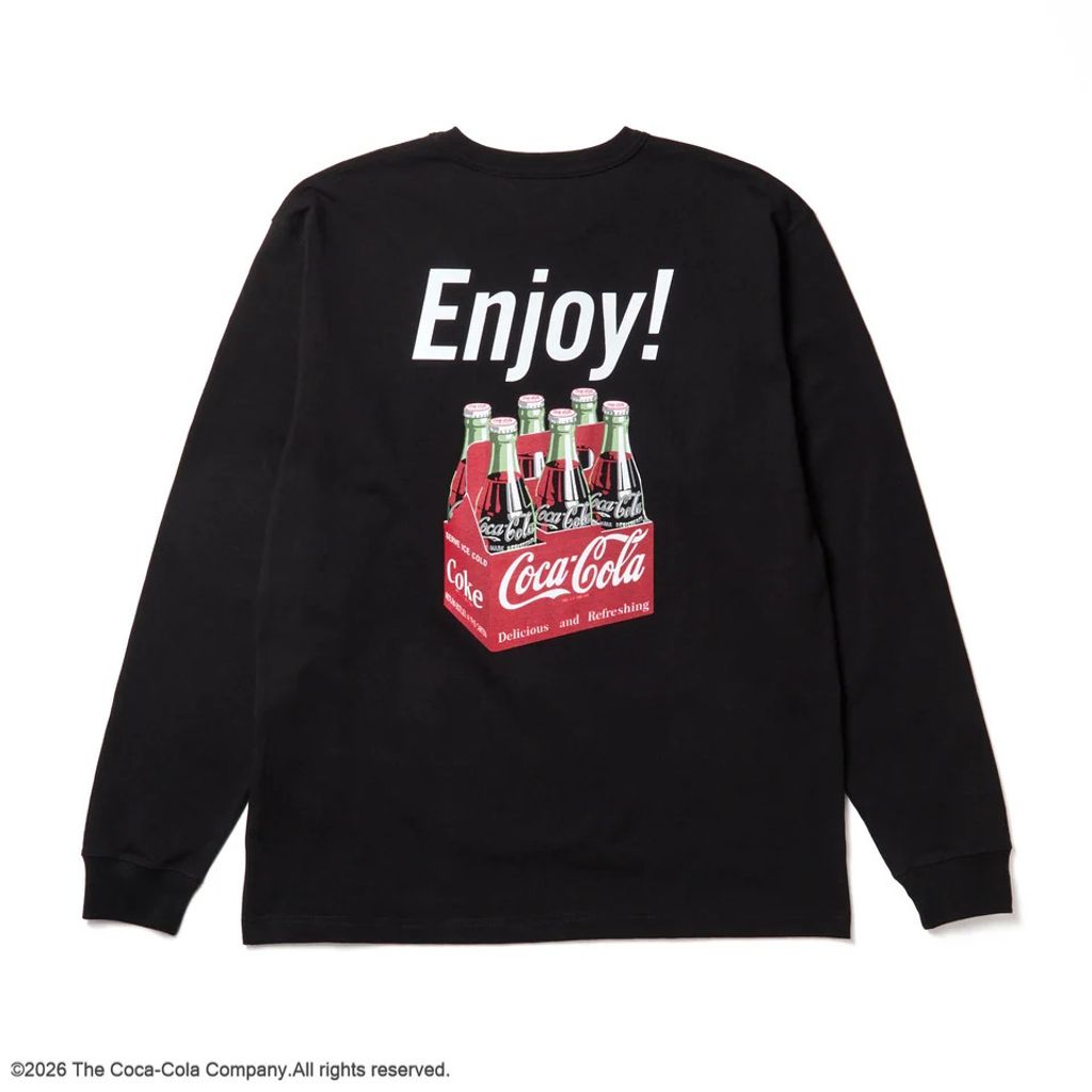 NEW ERA  長袖 ウォッシュド コットン Tシャツ Coca-Cola コカ･コーラ ブラック