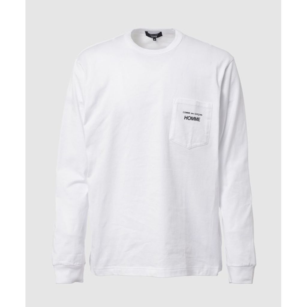COMME des GARCONS HOMME『COMME des GARCONS HOMME』 LOGO LONG SLEEVE TEE（WHITE）