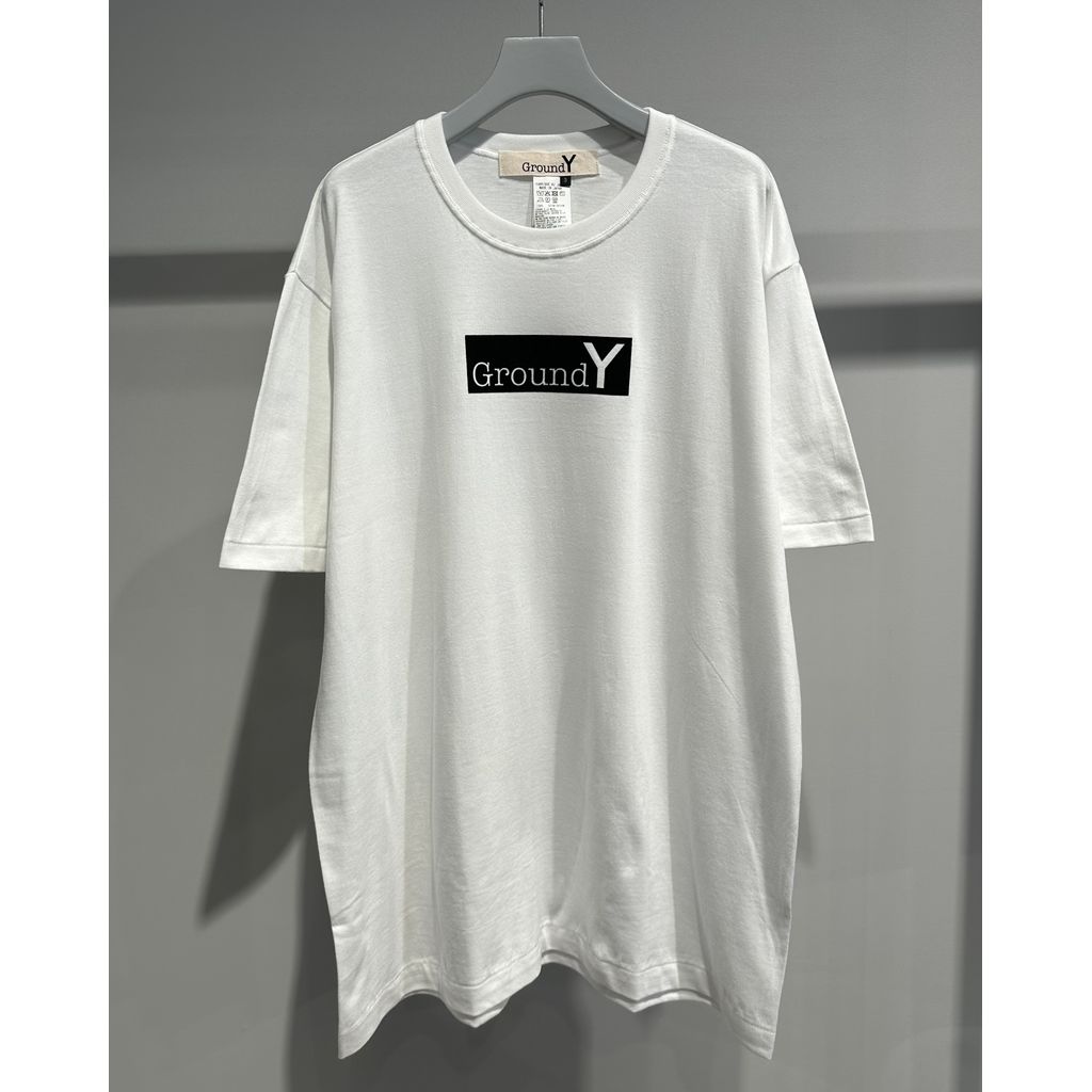 Ground Y JERSEY FLOCKY BOX LOGO T-SHIRT