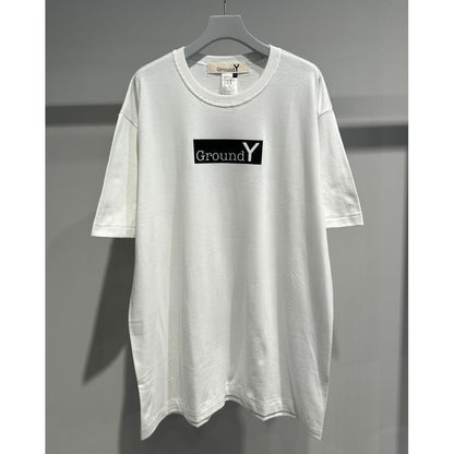 Ground Y JERSEY FLOCKY BOX LOGO T-SHIRT