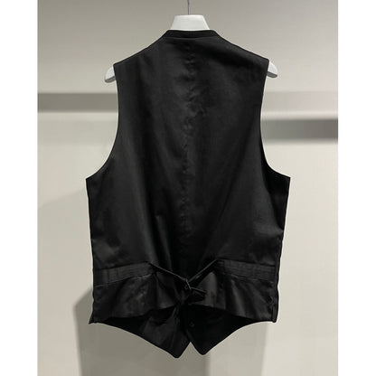Y's for men WOOL GABARDINE ZIP POCKET VEST
