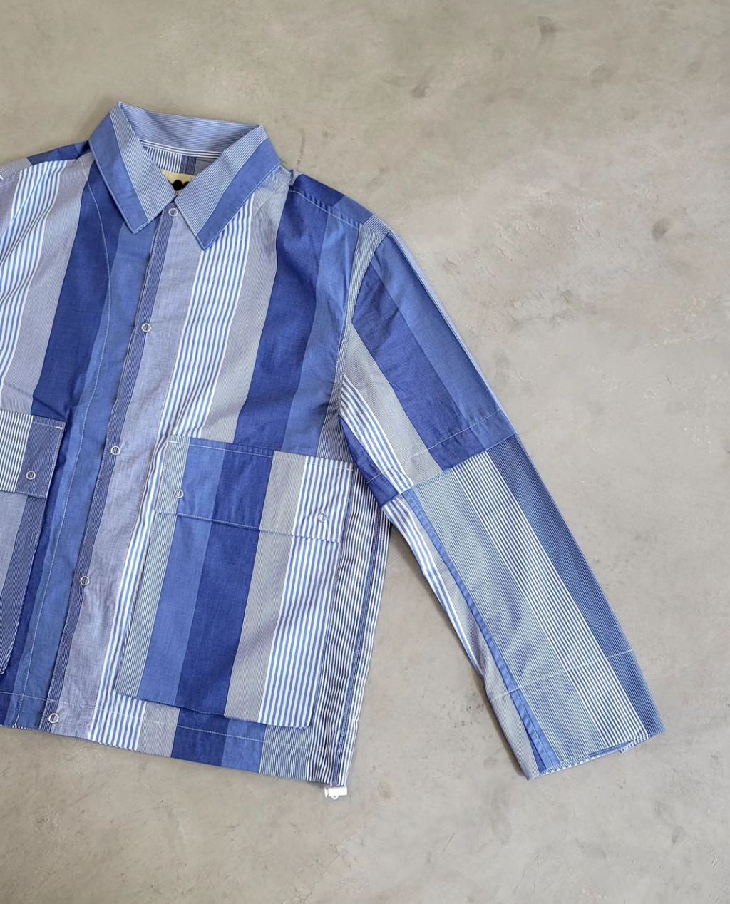 VOO CRAZY STRIPE SHACKET BLUE stripe