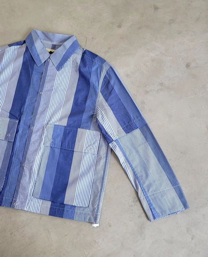 VOO CRAZY STRIPE SHACKET BLUE stripe