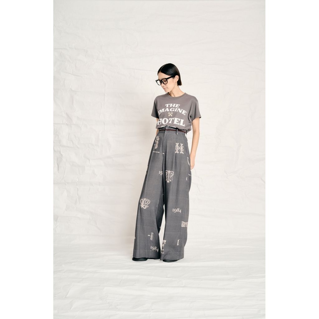 THOMAS MAGPIE C/Linen PRINT サロペット