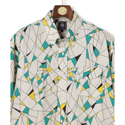 J.PRESS ORIGINALS Vintage Print Half Sleeve Shirt / B.D. / Baggy-Fit