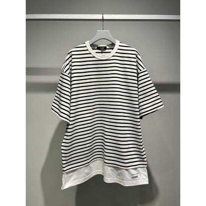 COMME des GARCONS HOMME コットン天竺 ボーダー切替え TEE（WHITE）