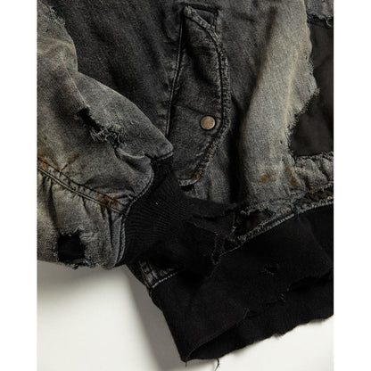 ANACHRONORMAN396-R HARD REMAKED DUAL DENIM MA-1 BLACK (REMAKE)