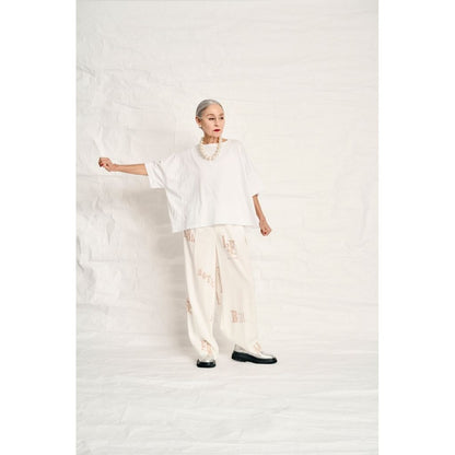 THOMAS MAGPIE C/Linen PRINT パンツ