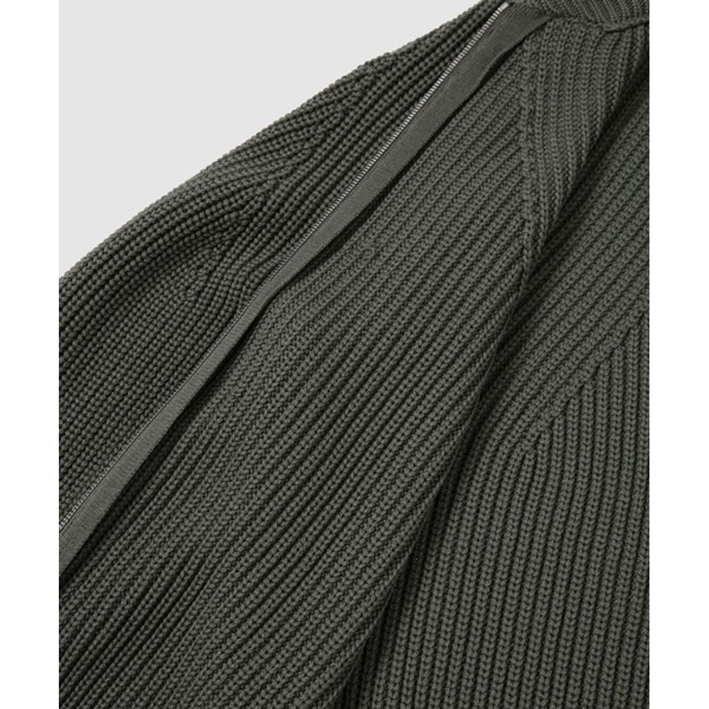 COMME des GARCONS HOMME BATONER W-NAME WOOL KNIT ZIP CARDIGAN（KAHKI）