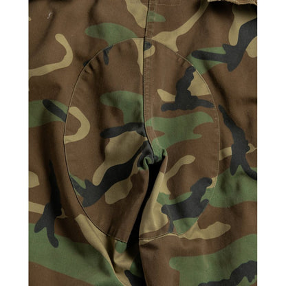 ANACHRONORM  AN372 BLACK CUT-OFF HARD DAMAGED B.D.U CAMO PANTS WOODLAND