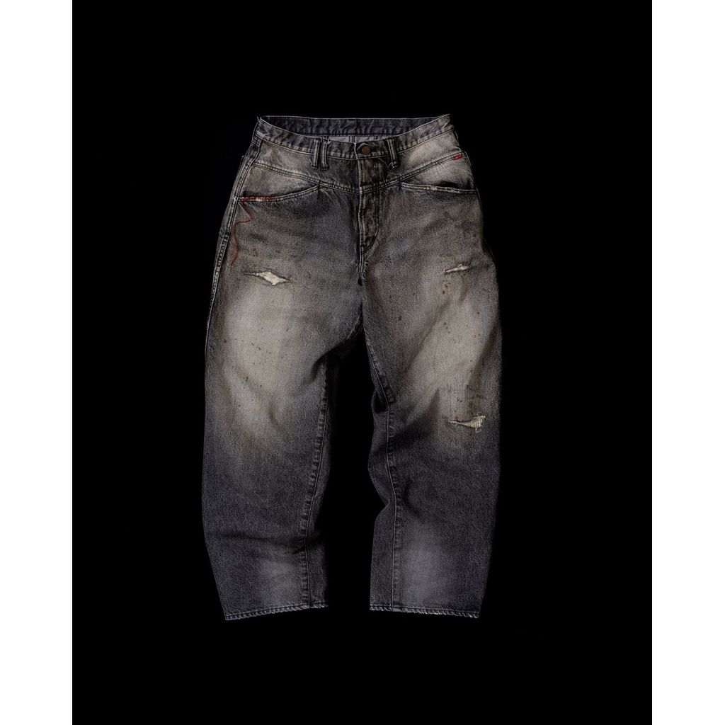 ANACHRONORM FRONT YORK REMAKED DENIM PANTS BLACK (REMAKE)