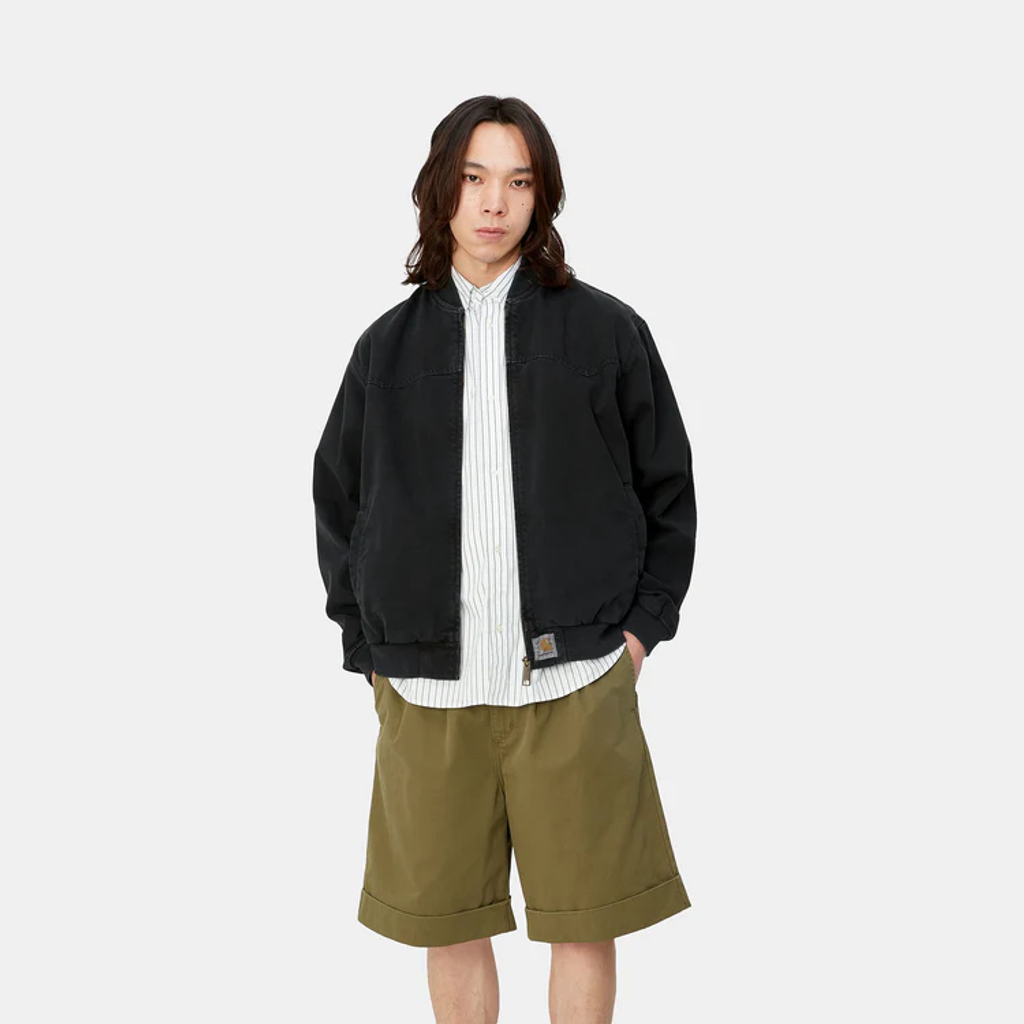 CARHARTT WIP OG SANTA FE BOMBER - Black (stone dyed)