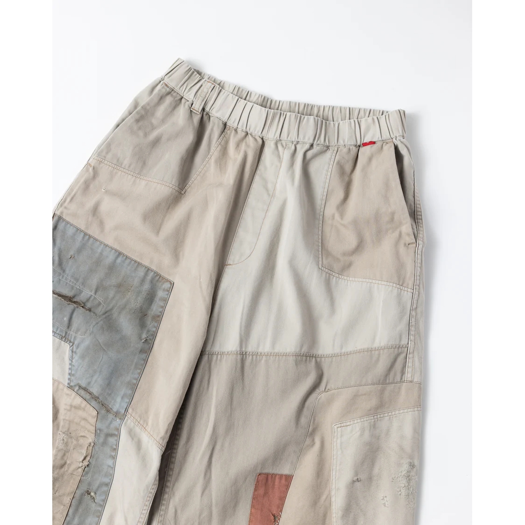 ANACHRONORM REMAKED MIX PANEL WIDE EASY PANTS BEIGE