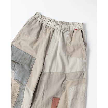 ANACHRONORM REMAKED MIX PANEL WIDE EASY PANTS BEIGE