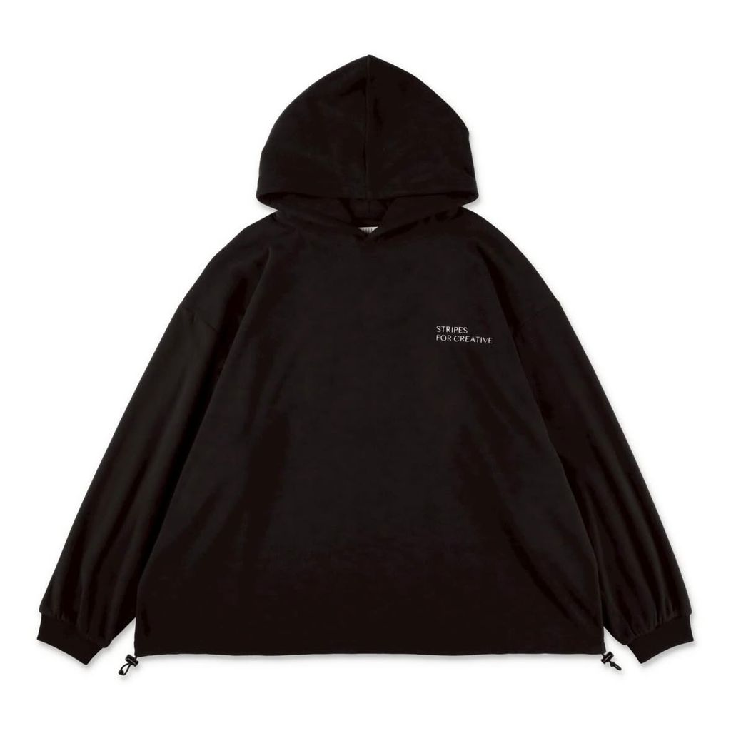 S.F.C FLEECE SUPER BIG HOODY LS TEE W/DRAWSTRINGS